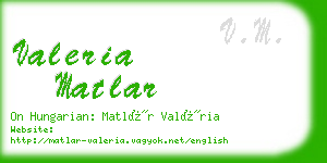 valeria matlar business card